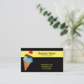 Carte De Visite Unique Black Sprinkles Cerise Ice Cone (Debout devant)