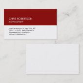 Carte De Visite Unique blanc foncé rouge bande attrayante (Devant / Derrière)