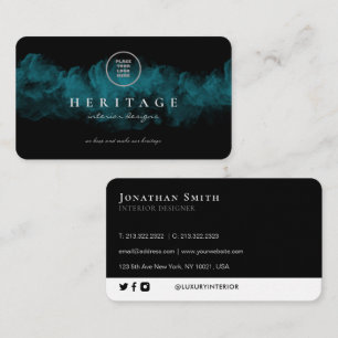 Carte De Visite Unique bleu nuageux et noir Ajoutez votre logo