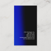 Carte de visite unique bleu vertical noir (Dos)
