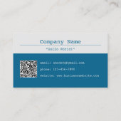 Carte De Visite Unique Blue Software Tech Professional QR Code (Dos)