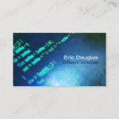 Carte De Visite Unique Blue Software Tech Professional QR Code (Devant)