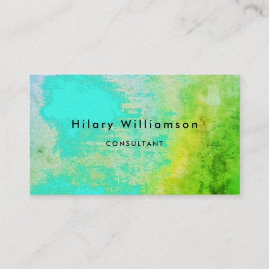 Carte De Visite Unique boho Artistic Grunge Green Aqua Turquoise (Devant)
