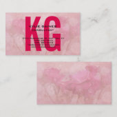 Carte De Visite Unique Classic Fleurs Vintages Monogramme (Devant / Derrière)