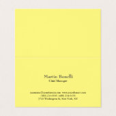 Carte De Visite Unique Classical Simple Light Yellow (Extérieur déplié)