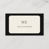 carte de visite unique classique noir et crème (Devant)