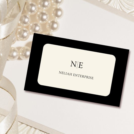 carte de visite unique classique noir et crème