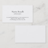 Carte De Visite Unique Classique Simple Blanc (Devant / Derrière)