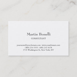 Carte De Visite Unique Classique Simple Blanc