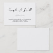 Carte De Visite Unique Classique Simple Blanc Professionnel (Devant / Derrière)