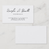 Carte De Visite Unique Classique Simple Blanc Professionnel (Devant / Derrière)