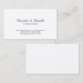 Carte De Visite Unique Classique Simple Blanc Professionnel (Devant / Derrière)