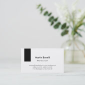 Carte De Visite Unique Classique Simple Noir & Blanc (Debout devant)