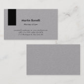 Carte De Visite Unique Classique Simple Noir & Gris (Devant / Derrière)