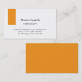 Carte De Visite Unique Classique Simple Orange & Blanc (Devant / Derrière)