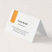 Carte De Visite Unique Classique Simple Orange & Blanc (Devant)