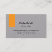 Carte De Visite Unique Classique Simple Orange & Grey (Devant)