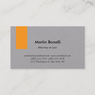 Carte De Visite Unique Classique Simple Orange & Grey