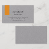 Carte De Visite Unique Classique Simple Orange & Grey (Devant / Derrière)