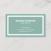 Carte De Visite Unique Clean Light Vert & Blanc Décontracté (Dos)