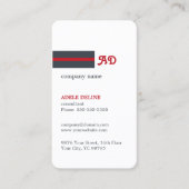 Carte De Visite Unique consultant en monogramme blanc rouge bleu (Devant)