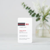 Carte De Visite Unique consultant en monogramme blanc rouge bleu (Debout devant)