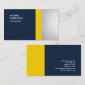 Carte De Visite Unique couleur jaune marine bleu gris (Devant / Derrière)