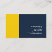 Carte De Visite Unique couleur jaune marine bleu gris (Dos)