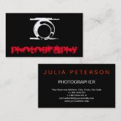 Carte De Visite Unique Cute Plain Black Red Photographie (Devant / Derrière)