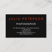 Carte De Visite Unique Cute Plain Black Red Photographie (Dos)