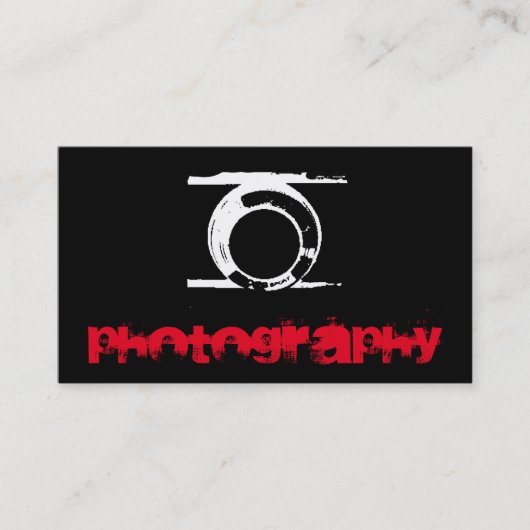 Carte De Visite Unique Cute Plain Black Red Photographie (Devant)