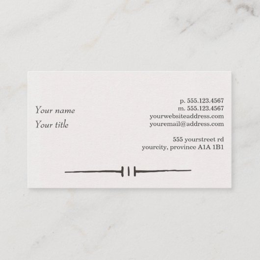 Carte de visite unique d'andouillers (Dos)