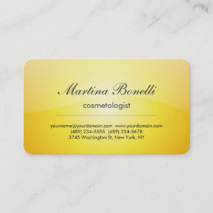Carte de visite unique de cosmétologue jaune