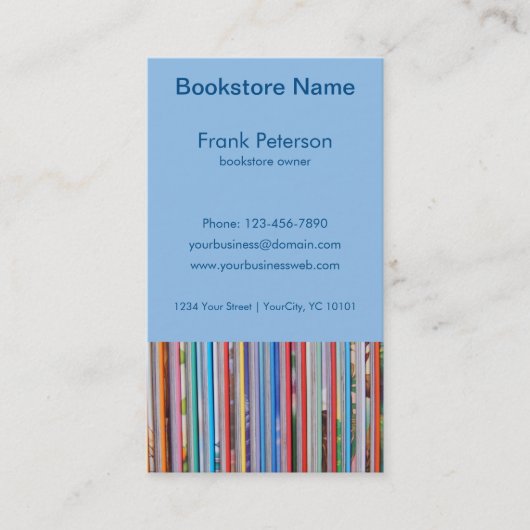 carte de visite unique de librairie (Devant)