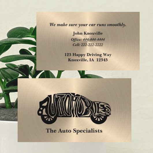 Carte de visite unique de l'industrie automobile n
