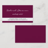 Carte de visite unique de maquillage violet mou (Devant / Derrière)