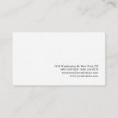 Carte De Visite Unique Design Linge Élégant Simple (Dos)