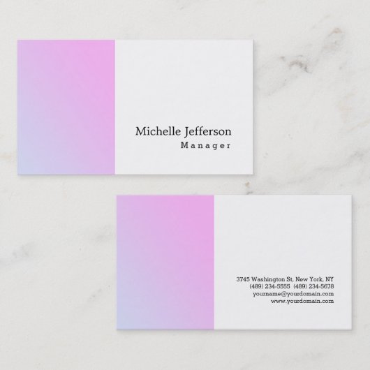 Carte De Visite Unique Design Moderne Simple (Devant / Derrière)