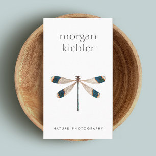 Carte De Visite Unique Dragonfly Nature Professionnelle Blanc