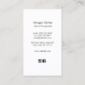 Carte De Visite Unique Dragonfly Nature Professionnelle Noir (Dos)