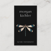 Carte De Visite Unique Dragonfly Nature Professionnelle Noir (Devant)