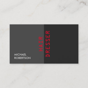 Carte De Visite Unique Dresseur de cheveux gris-rouge