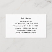Carte de visite unique du DJ (Dos)