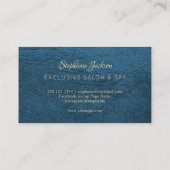 Carte De Visite Unique elegant gold metallic frame blue leather (Dos)