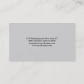 Carte De Visite Unique élégant gris clair professionnel (Dos)