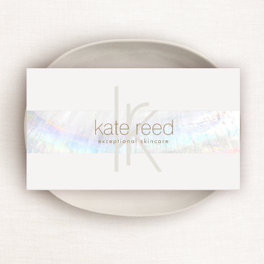 Carte De Visite Unique Élégant Monogramme Moderne Coquillage