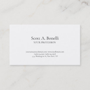 Carte De Visite Unique Élégant Plain Simple Blanc Spécial