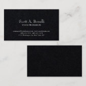 Carte De Visite Unique Élégant Plain simple Modèle cadeau noir (Devant / Derrière)