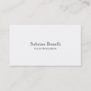 Carte De Visite Unique Élégant Plat Simple Blanc