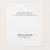 Carte De Visite Unique Élégant Plat Simple Blanc (Extérieur déplié)